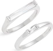 Nordstrom Set of 2 Cubic Zirconia Baguette Rings