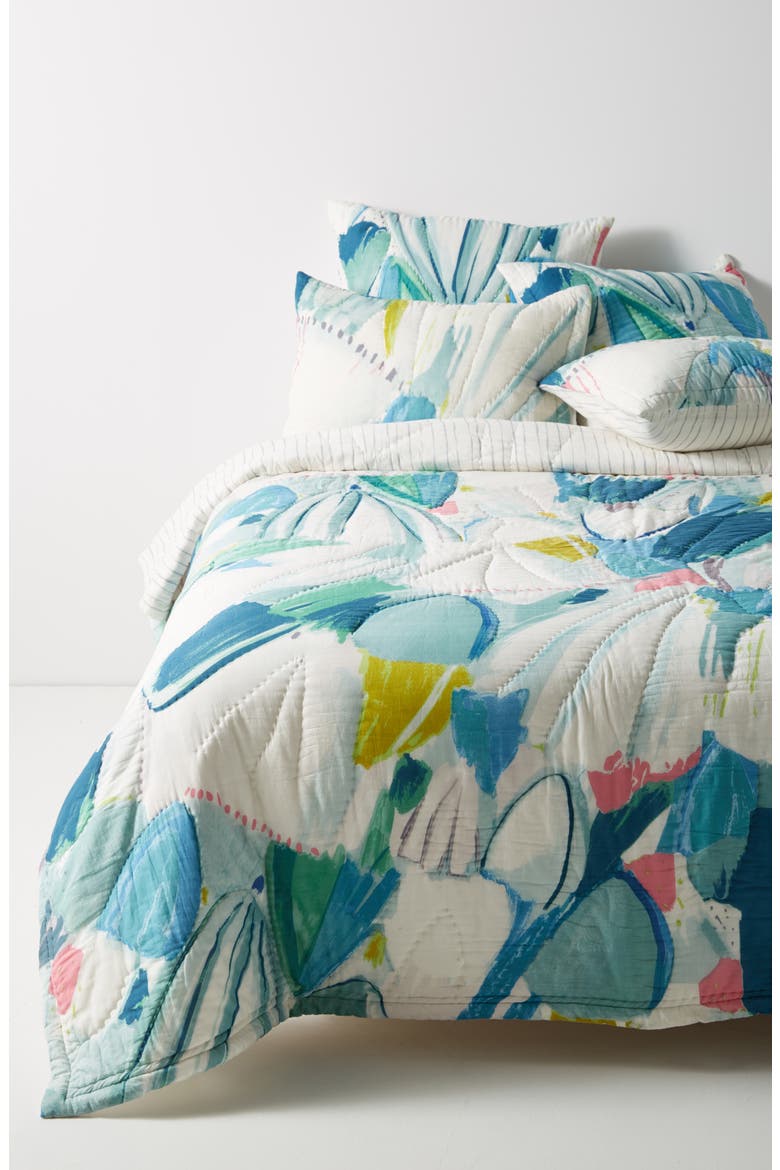 Anthropologie Laci Fowler Quilt, Main, color, BLUE