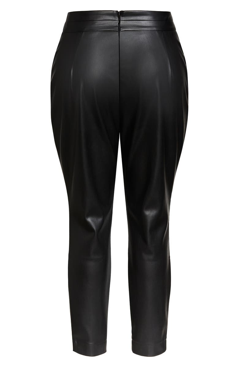 City Chic Sophia Faux Leather Split Pants, Alternate, color,
