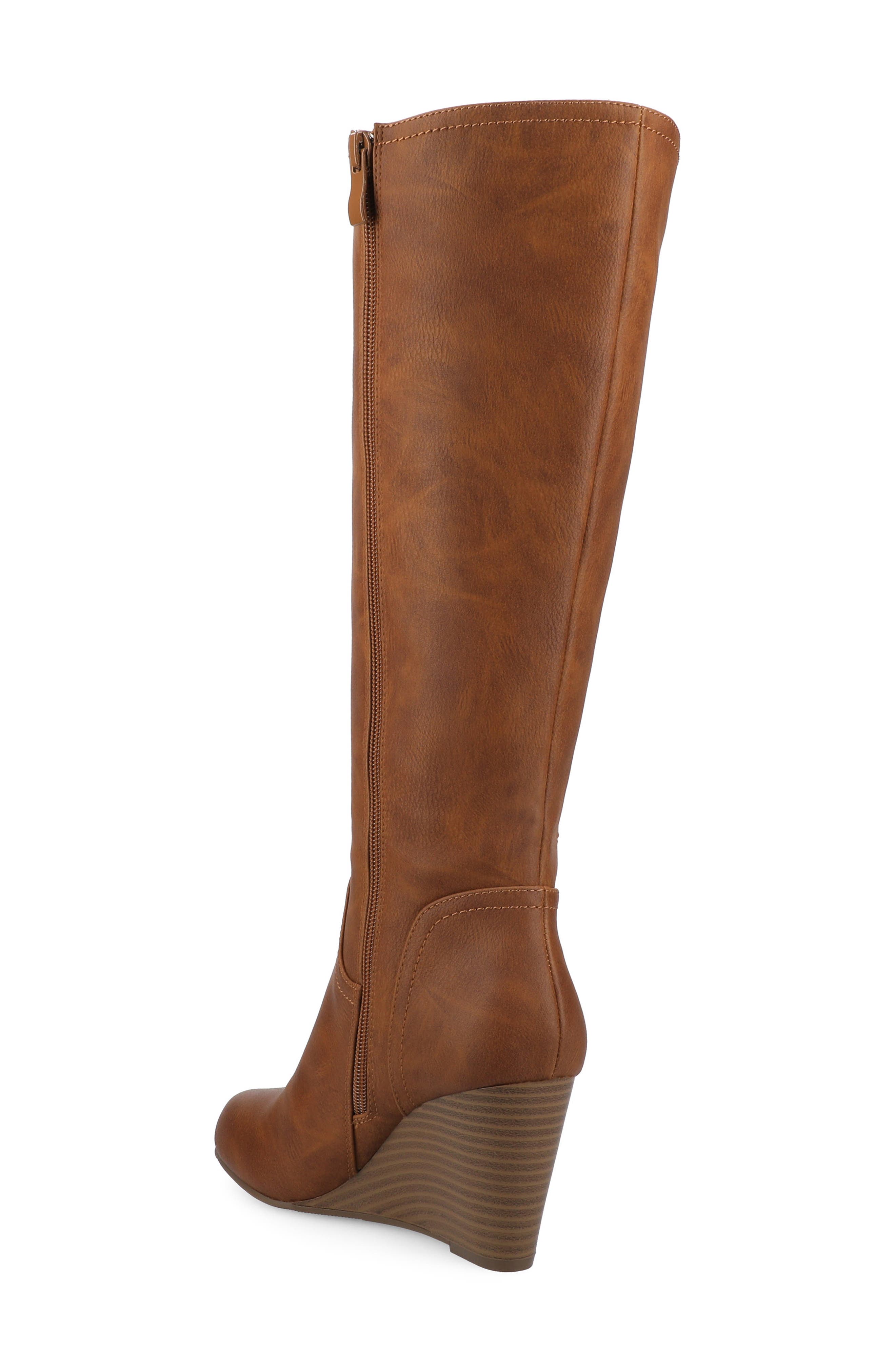 JOURNEE Langly Wedge Heel Tall Boot, Alternate, color, BROWN