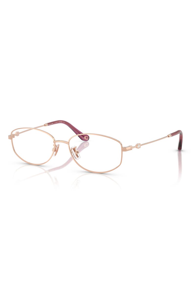 COACH 52mm Pillow Optical Glasses, Alternate, color, Shiny Blush Gold / Demo Lens