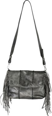 Carlos Falchi Medium Fringe Leather Crossbody Messenger
