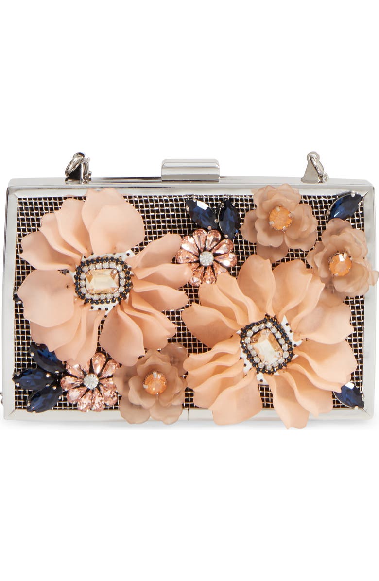 Sondra Roberts 3D Flower Box Clutch, Main, color,