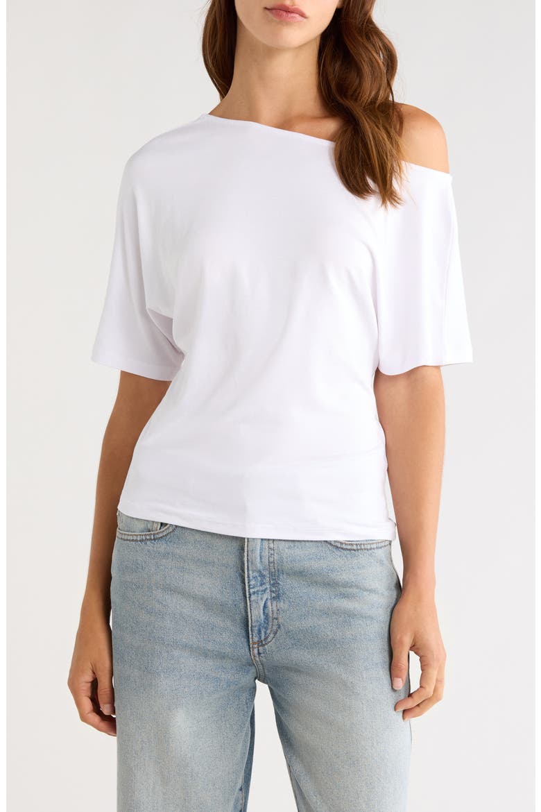 Beaded Backless Jersey Top, Main, color, WHITE