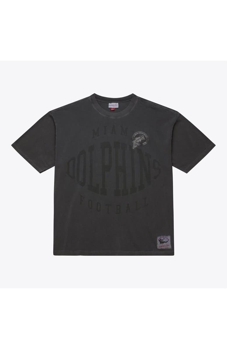 Mitchell & Ness Men's Mitchell & Ness Black Miami Dolphins Downtown Collection Premium Vintage Logo T-Shirt, Main, color, Black