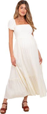 PinkBlush Ruffle Detail Square Neck Maxi Dress