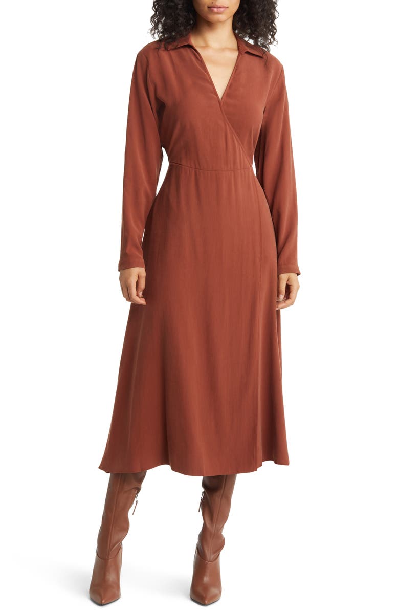 Nordstrom Long Sleeve A-Line Dress, Main, color, 