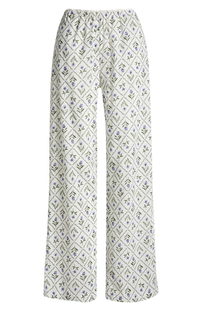Florence by Mills Lace Trim Wide Leg Cotton Pants, Alternate, color, Marbella Floral