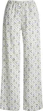 Florence by Mills Lace Trim Wide Leg Cotton Pants