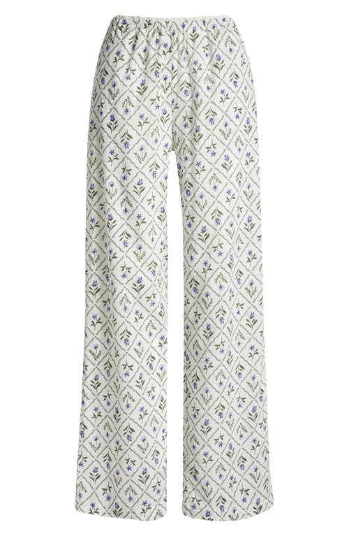 Florence By Mills Lace Trim Wide Leg Cotton Pants In Multi