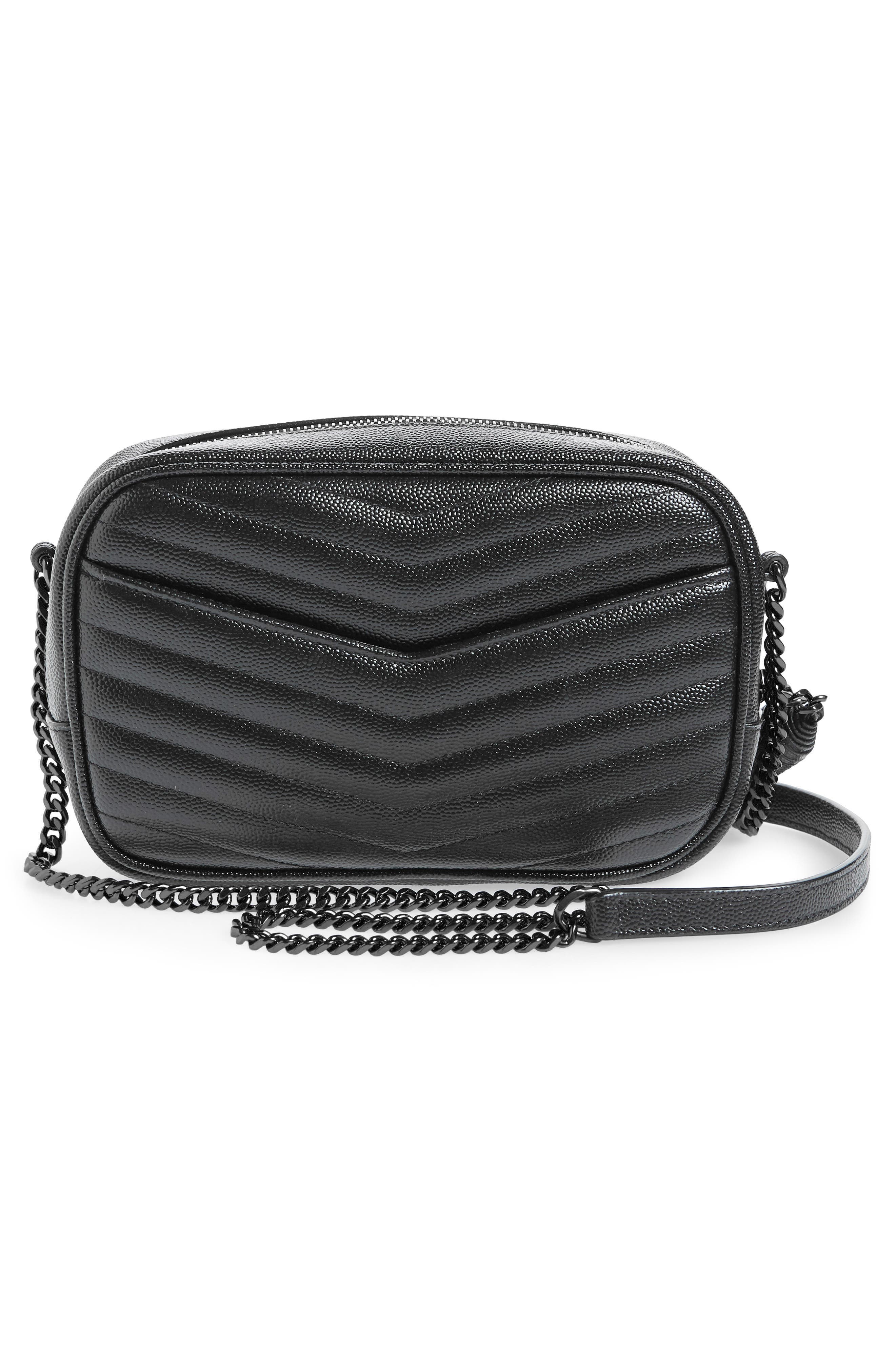 Saint Laurent Mini Lou Quilted Leather Crossbody Bag, Alternate, color, 