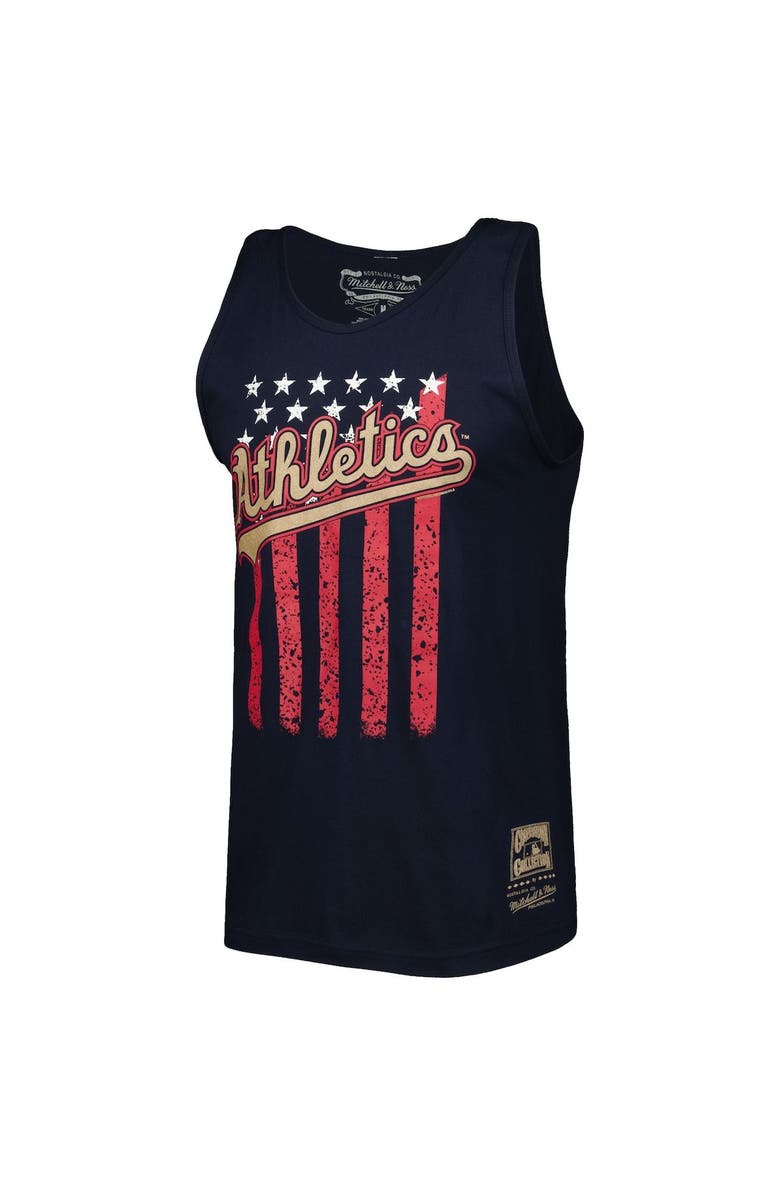 Mitchell & Ness Men's Mitchell & Ness Navy Oakland Athletics Cooperstown Collection Stars and Stripes Tank Top, Alternate, color, Navy