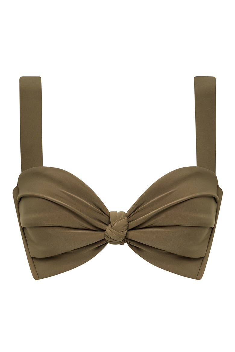 Hayden Knotted Bikini Top, Alternate, color, KHAKI