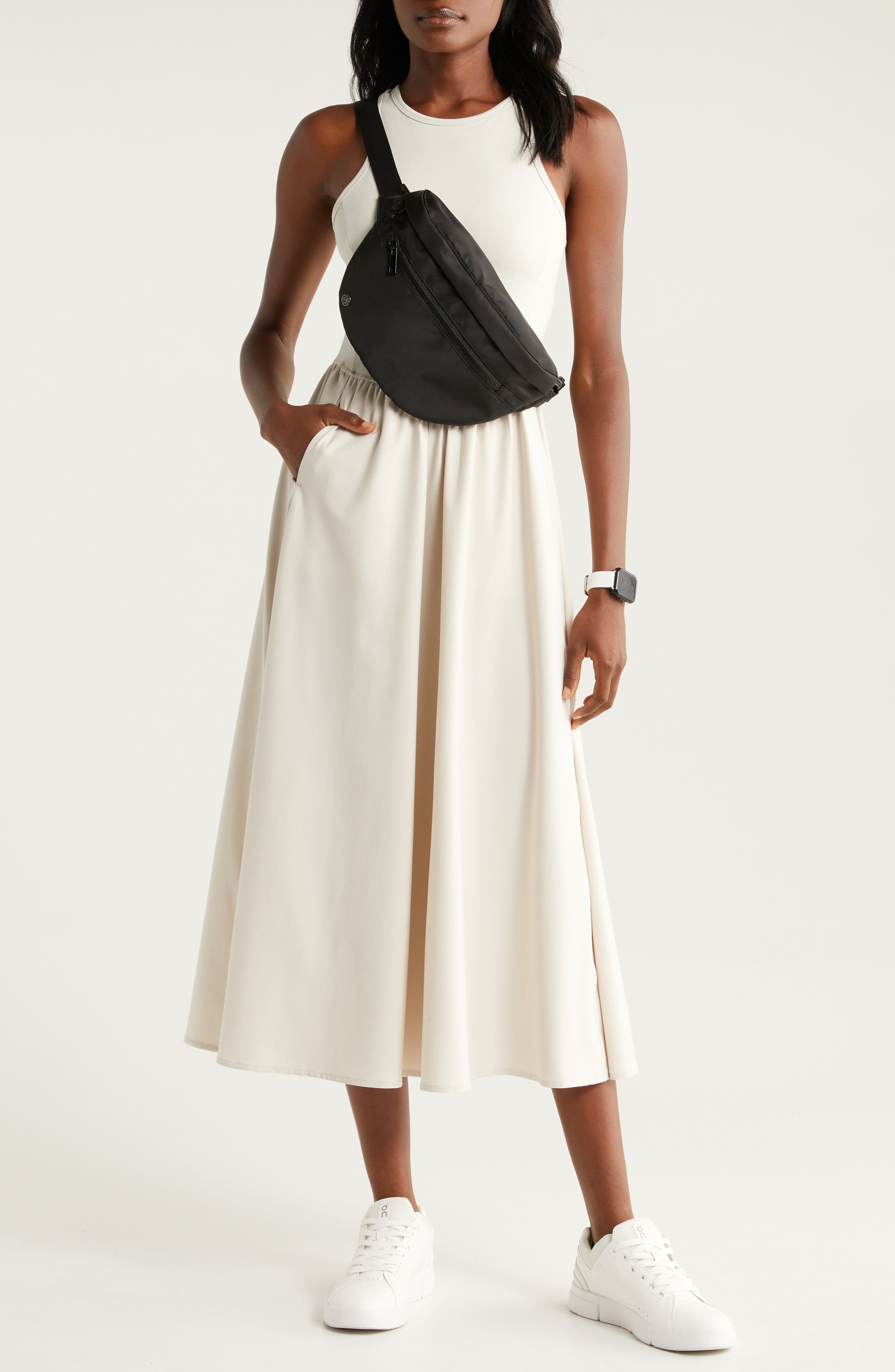 Zella Nylon Belt Bag, Alternate, color, 