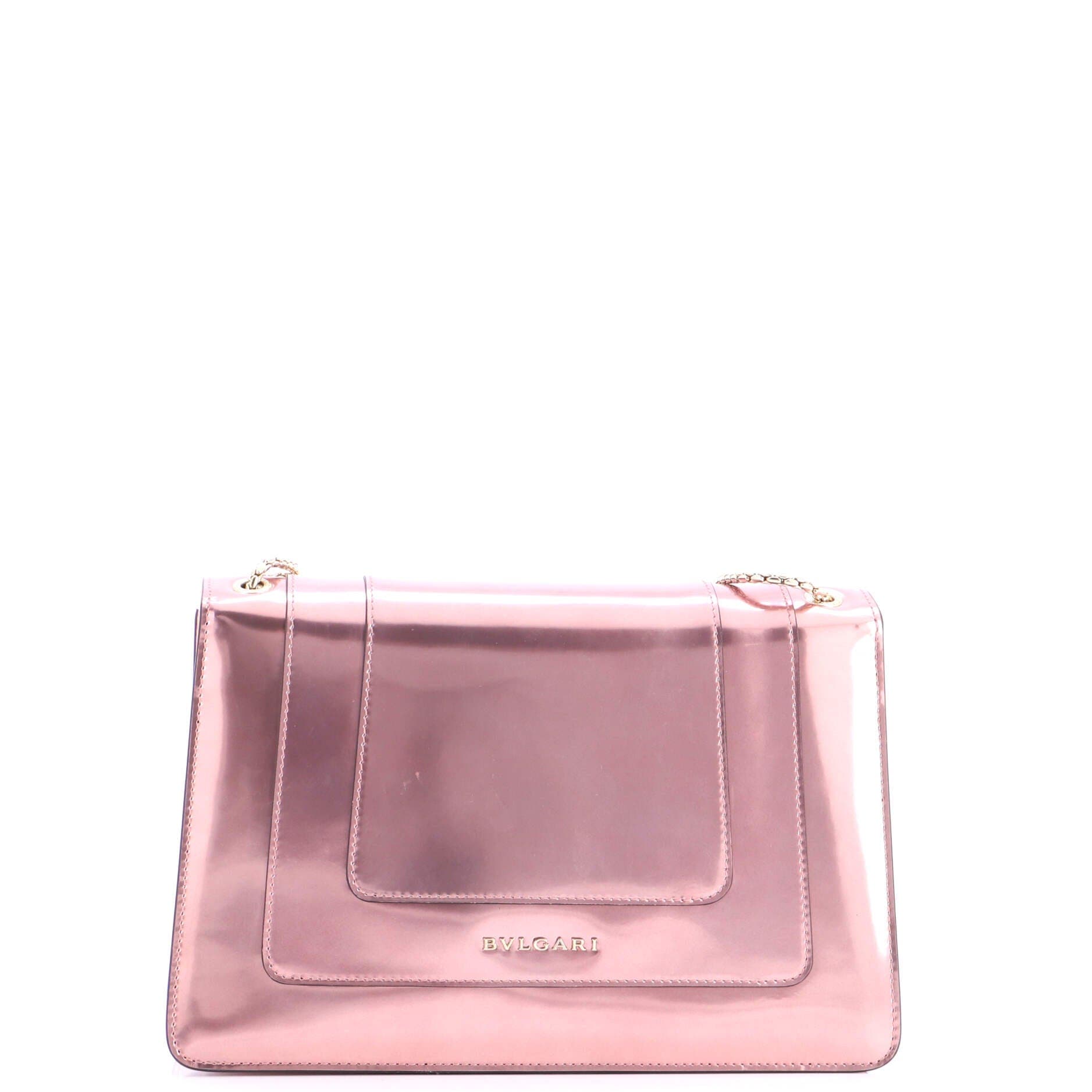 Serpenti Forever Shoulder Bag Metallic Leather Medium, Alternate, color, Pink