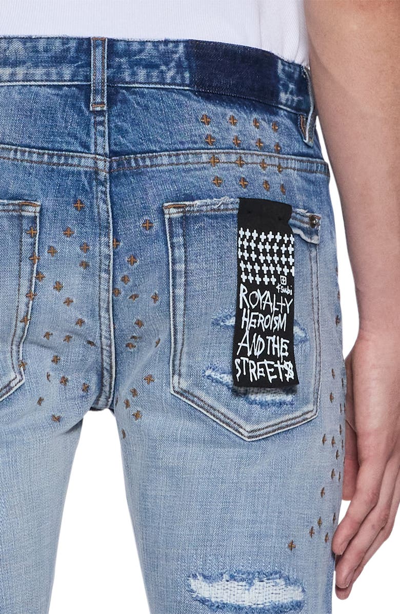 Ksubi Van Winkle Rip & Repair Skinny Jeans, Alternate, color, Denim
