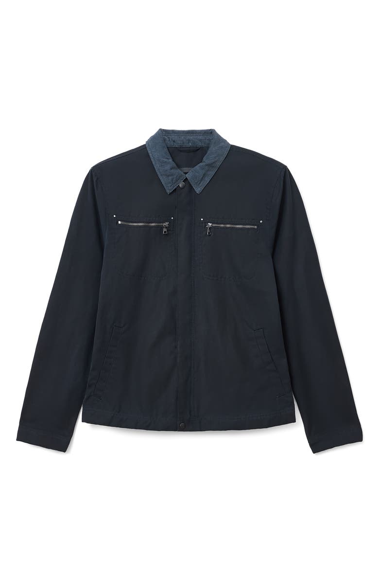 John Varvatos Calvin Waxed Cotton Work Jacket, Alternate, color, Navy