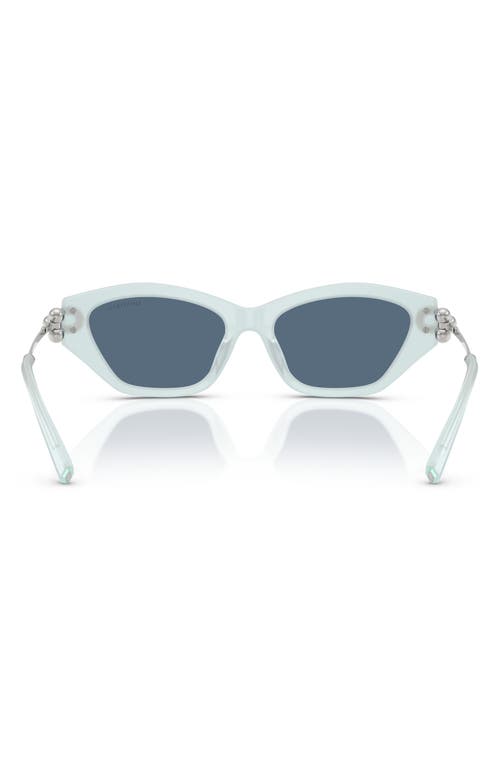 Shop Tiffany & Co . 53mm Cat Eye Sunglasses In Frosted Pale Sapphire/blue