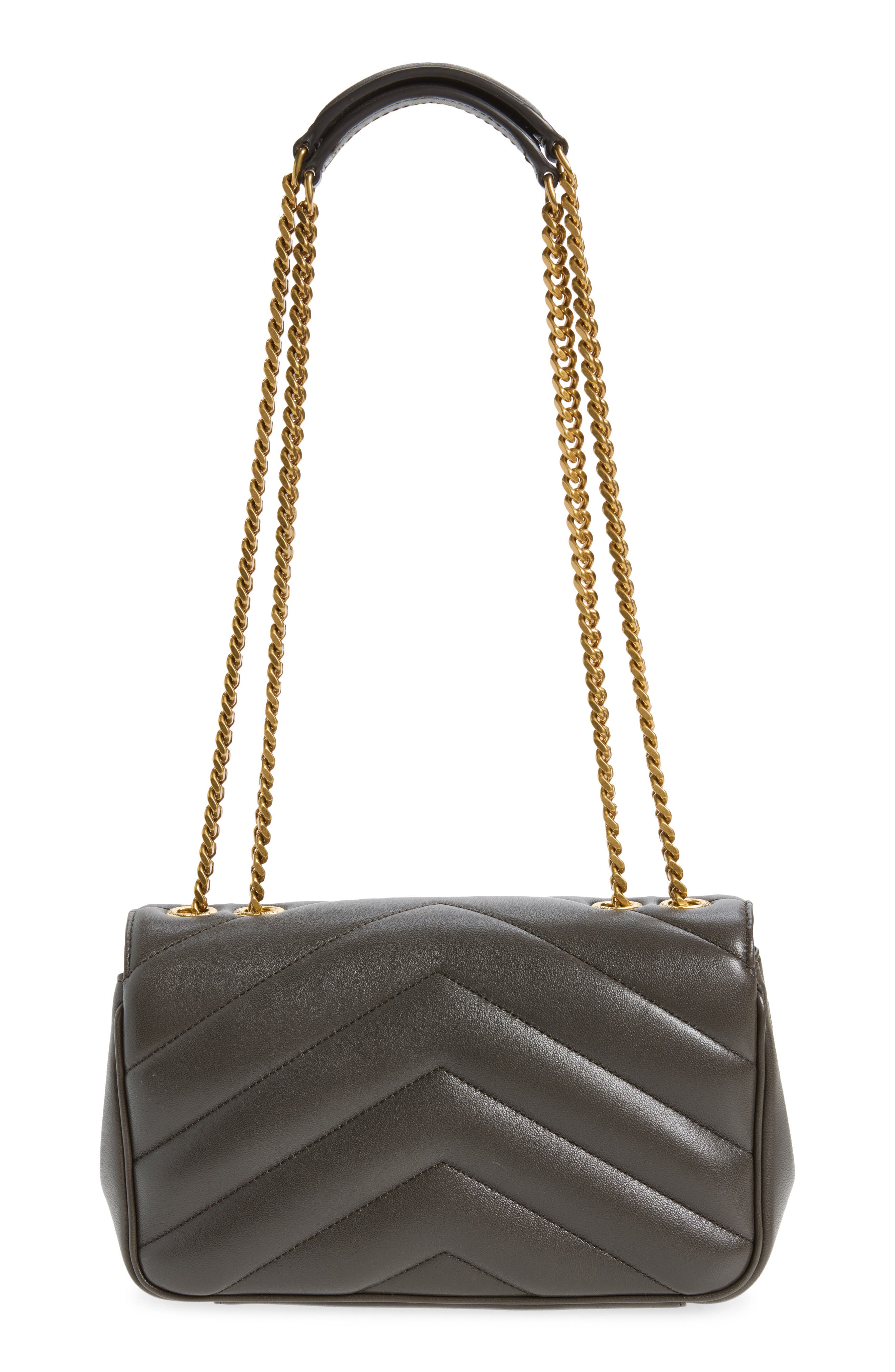 Saint Laurent Small Loulou Quilted Shoulder Bag, Alternate, color, Urban Grey