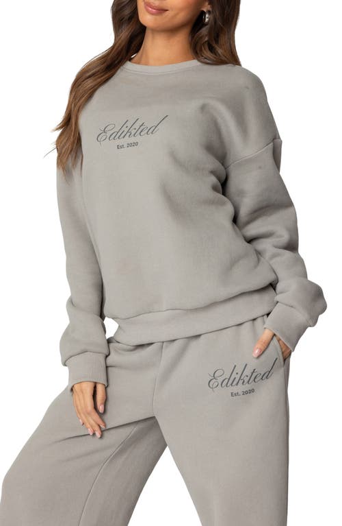 Edikted Get  Crewneck Sweatshirt In Gray