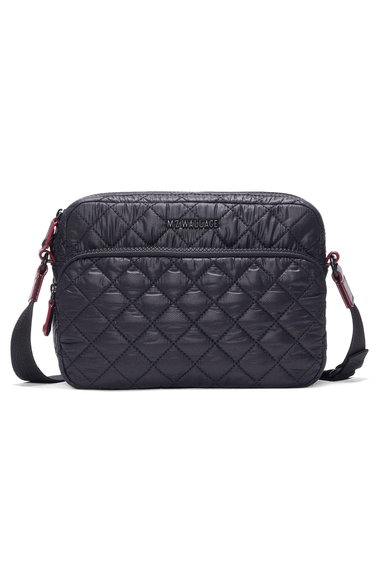 MZ Wallace Small Metro Quilted Nylon Camera Bag, Main, color, Black