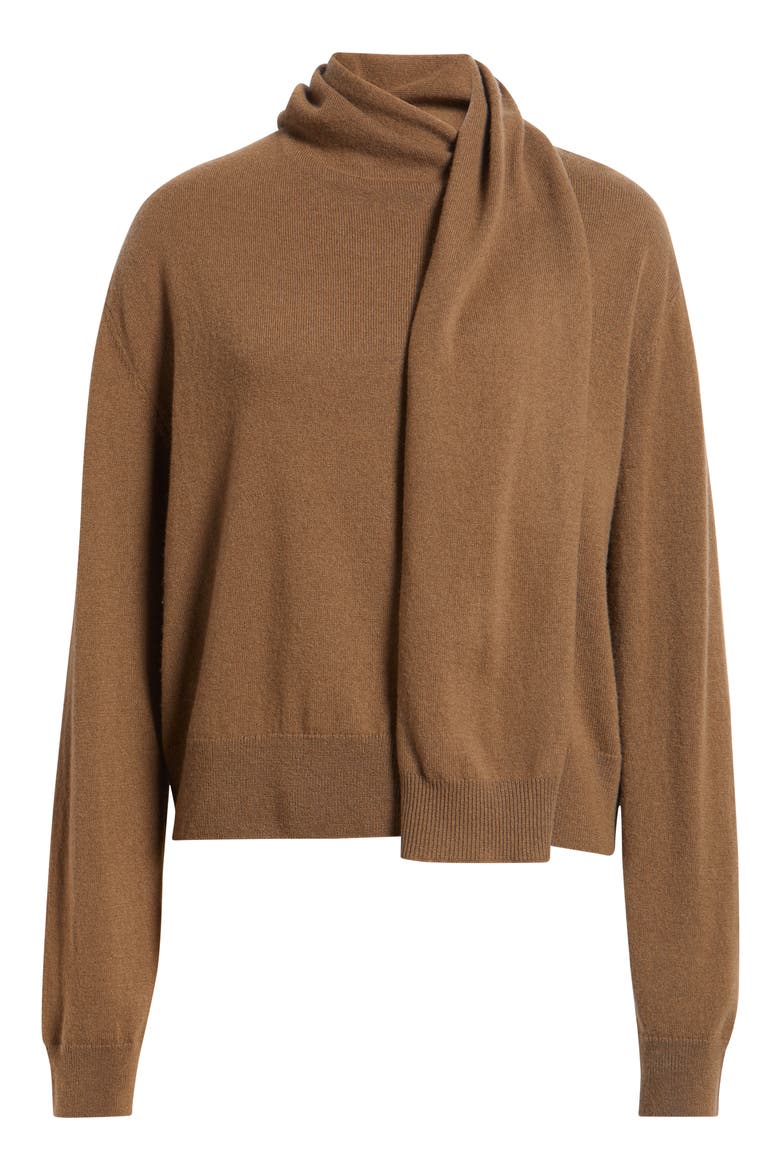 Cortina Scarf Neck Wool & Cashmere Sweater, Alternate, color, GINGER