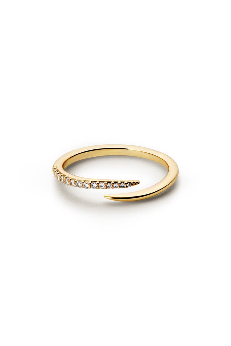 Oren Cubic Zirconia Bypass Ring, Alternate, color, GOLD / CLEAR