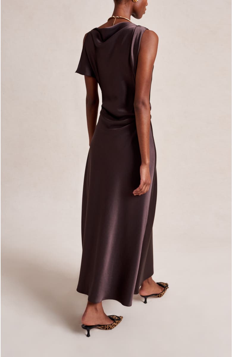 La Ligne Satin Moira Dress, Alternate, color, Chocolate