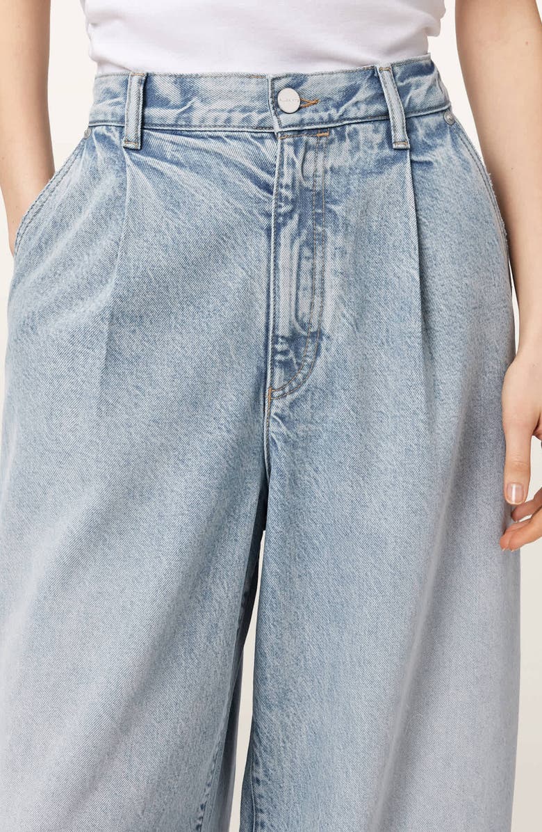 AllSaints Haze Pleat Wide Leg Jeans, Alternate, color, Light Indigo