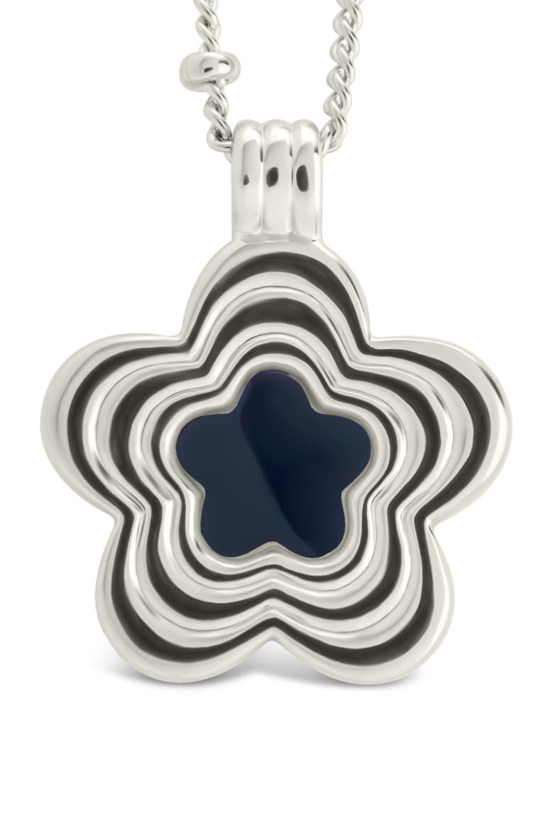 Floral Pendant Necklace, Main, color, SILVER