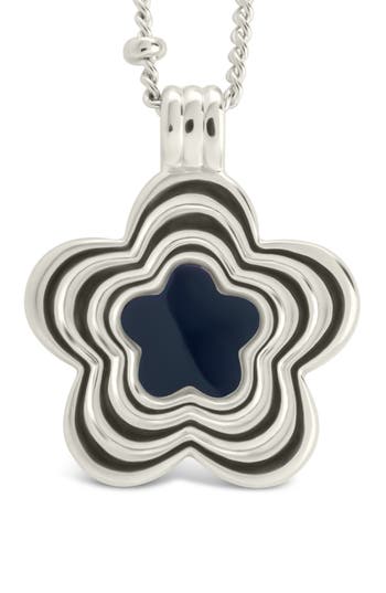 Sterling Forever Floral Pendant Necklace In Silver