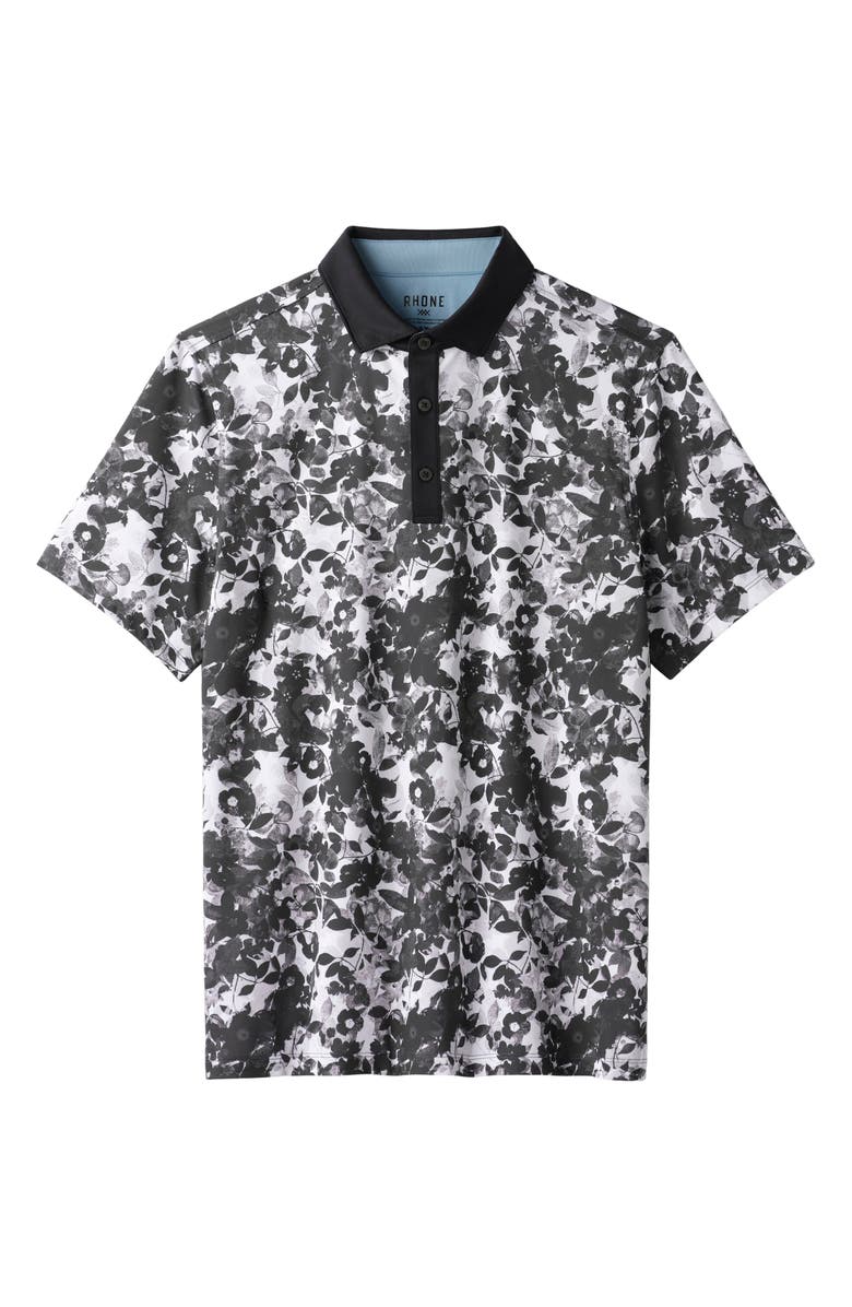 Rhone Floral Performance Golf Polo, Alternate, color, Sleet Gray Floral Camo