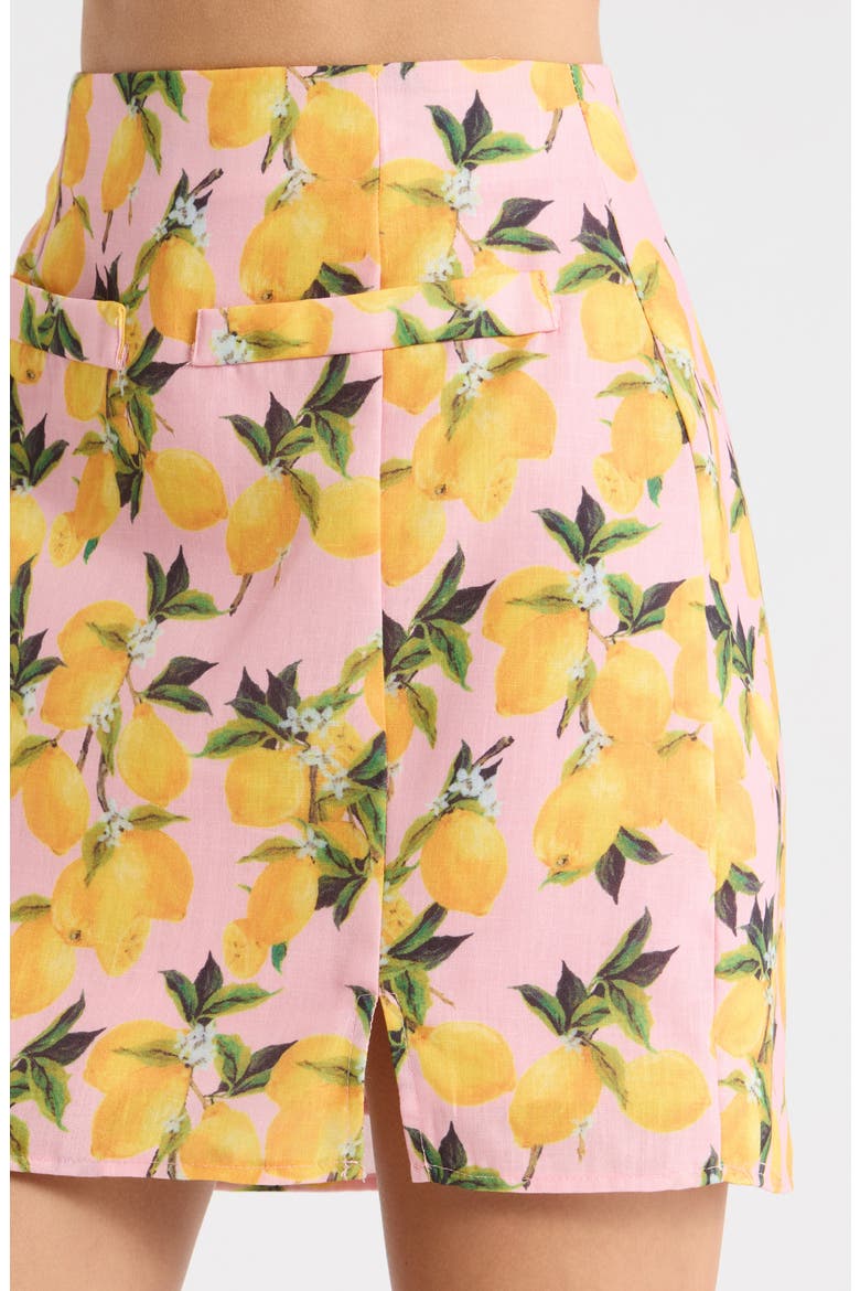 Desery Lemon Print Miniskirt, Alternate, color, YELLOW-MULTI