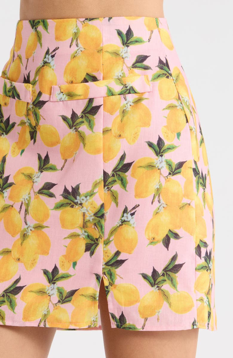 SUGARLIPS Desery Lemon Print Miniskirt, Alternate, color, Yellow-Multi