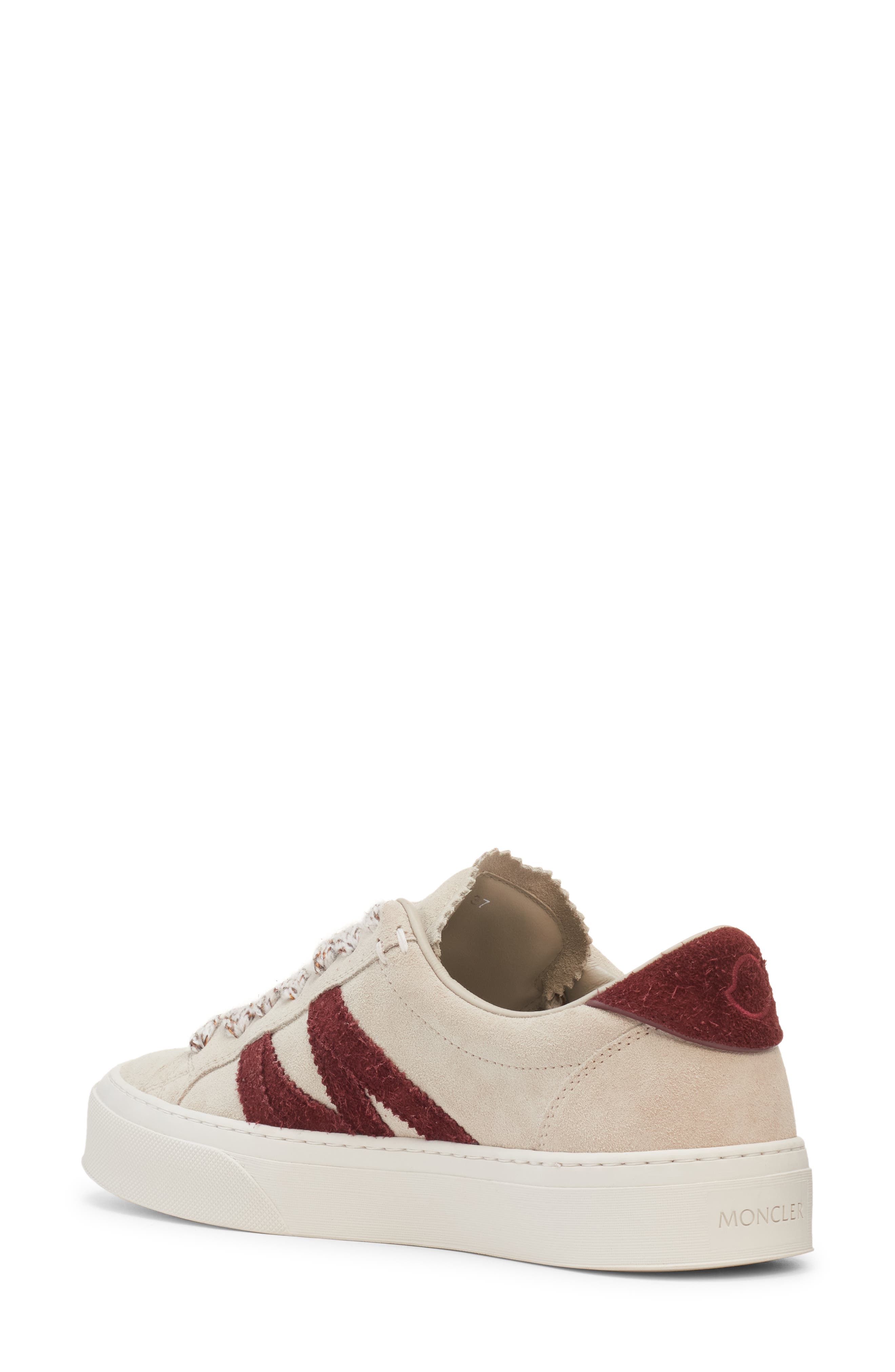 Moncler Monaco2 Suede Low Top Sneaker, Alternate, color, Oatmeal