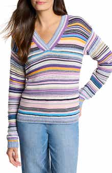 NIC+ZOE Flower Fields V-Neck Sweater