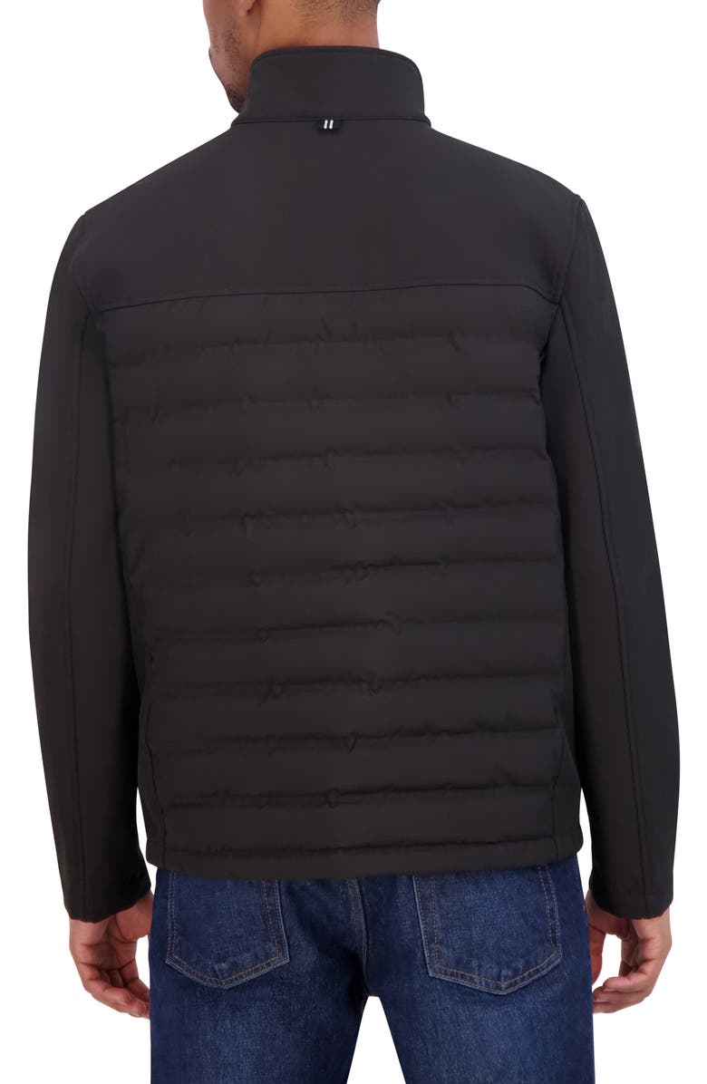 Nautica Water Resistant Hybrid Tech Softshell Jacket, Alternate, color, Black