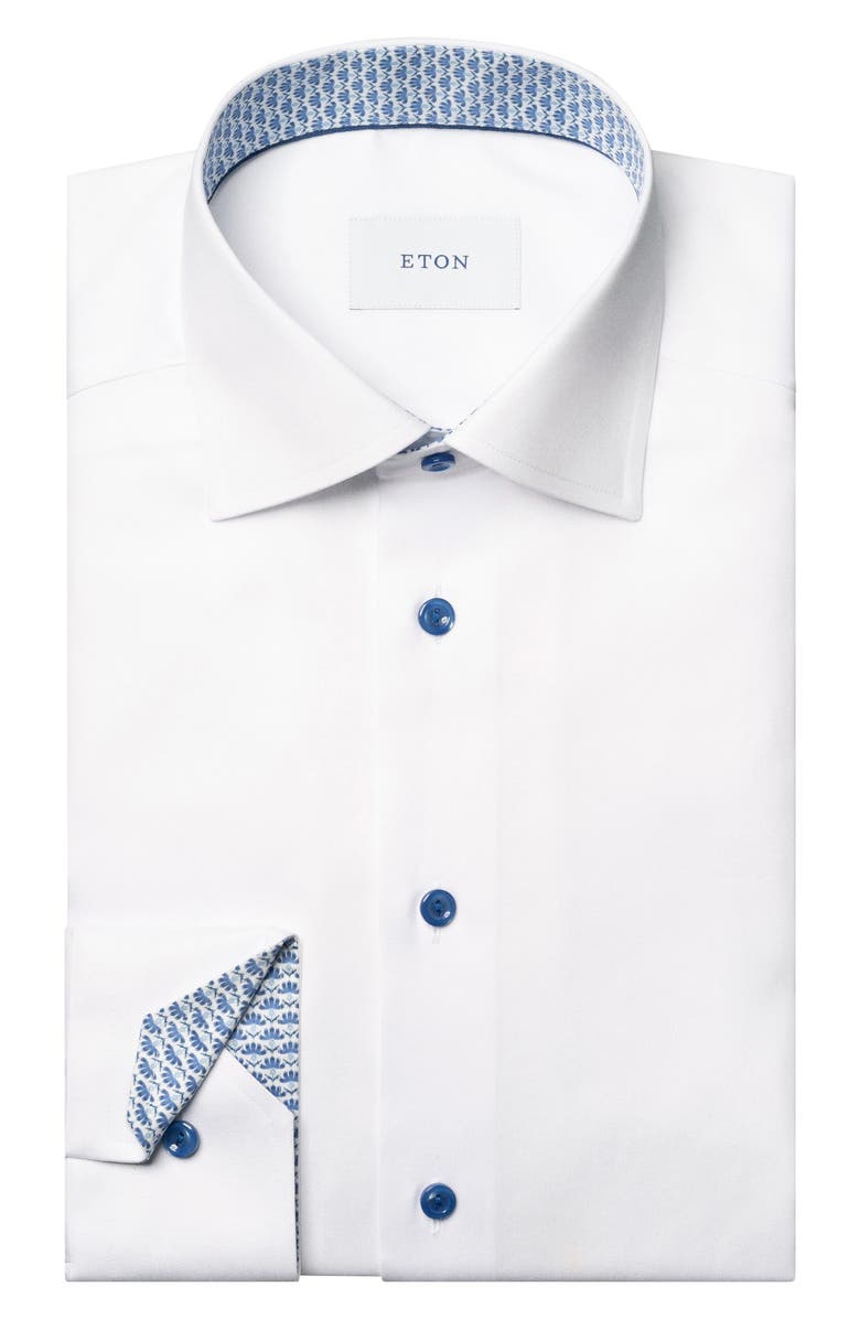 Eton Contemporary Fit Geometric Twill Dress Shirt, Alternate, color,