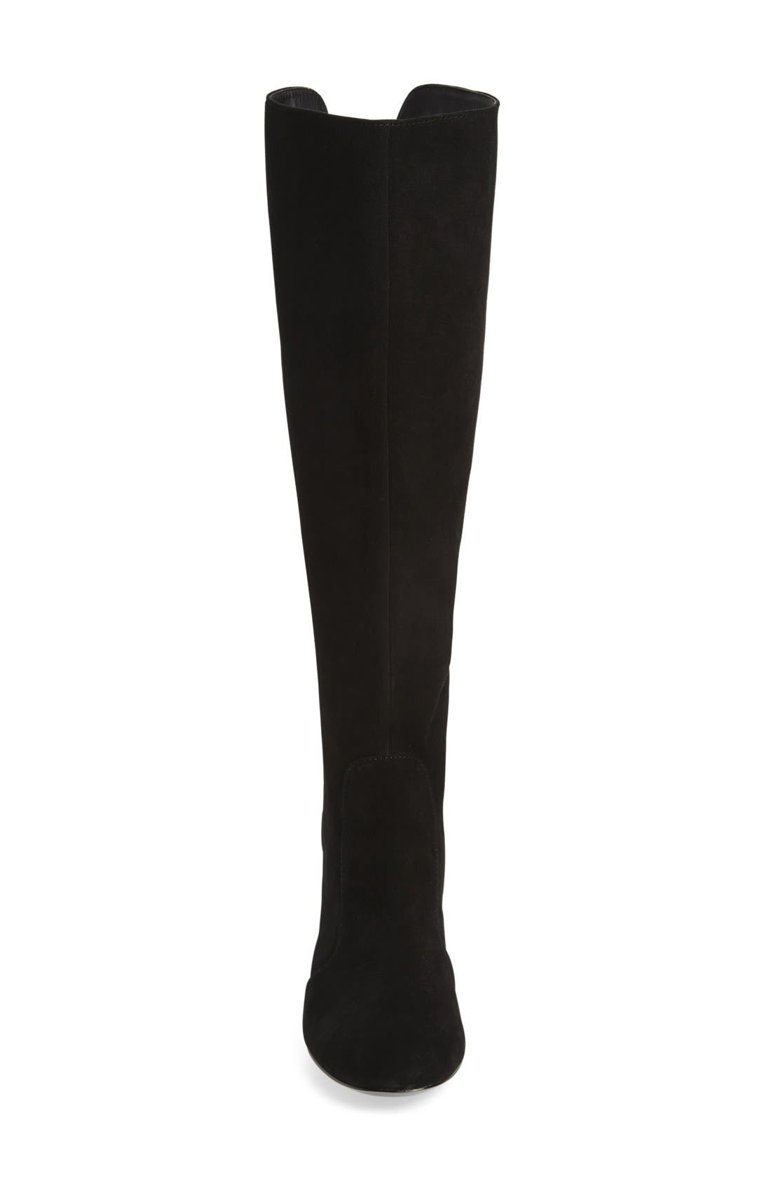 'Blake' Block Heel Tall Boot, Alternate, color, BLACK SUEDE