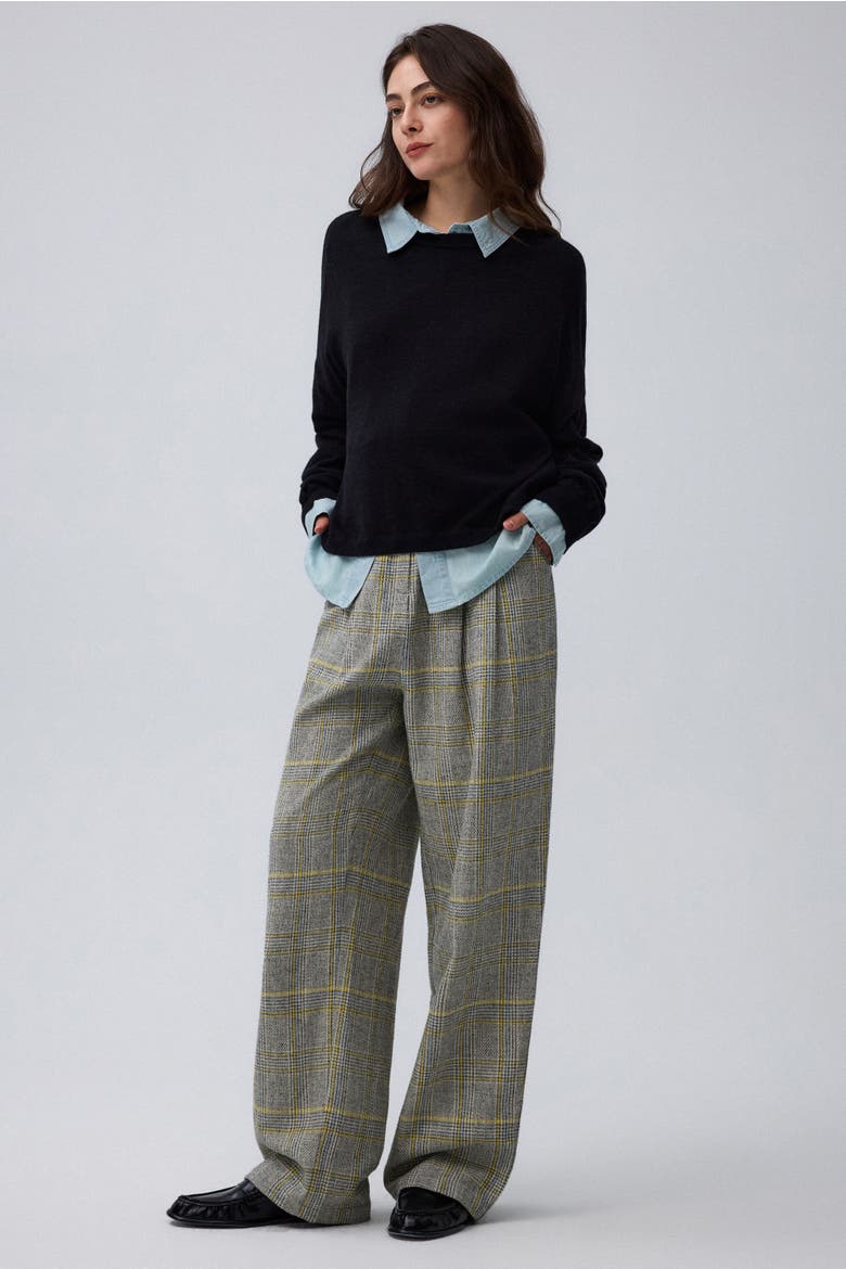 Plaid Theory High Rise Trousers, Alternate, color, plaid