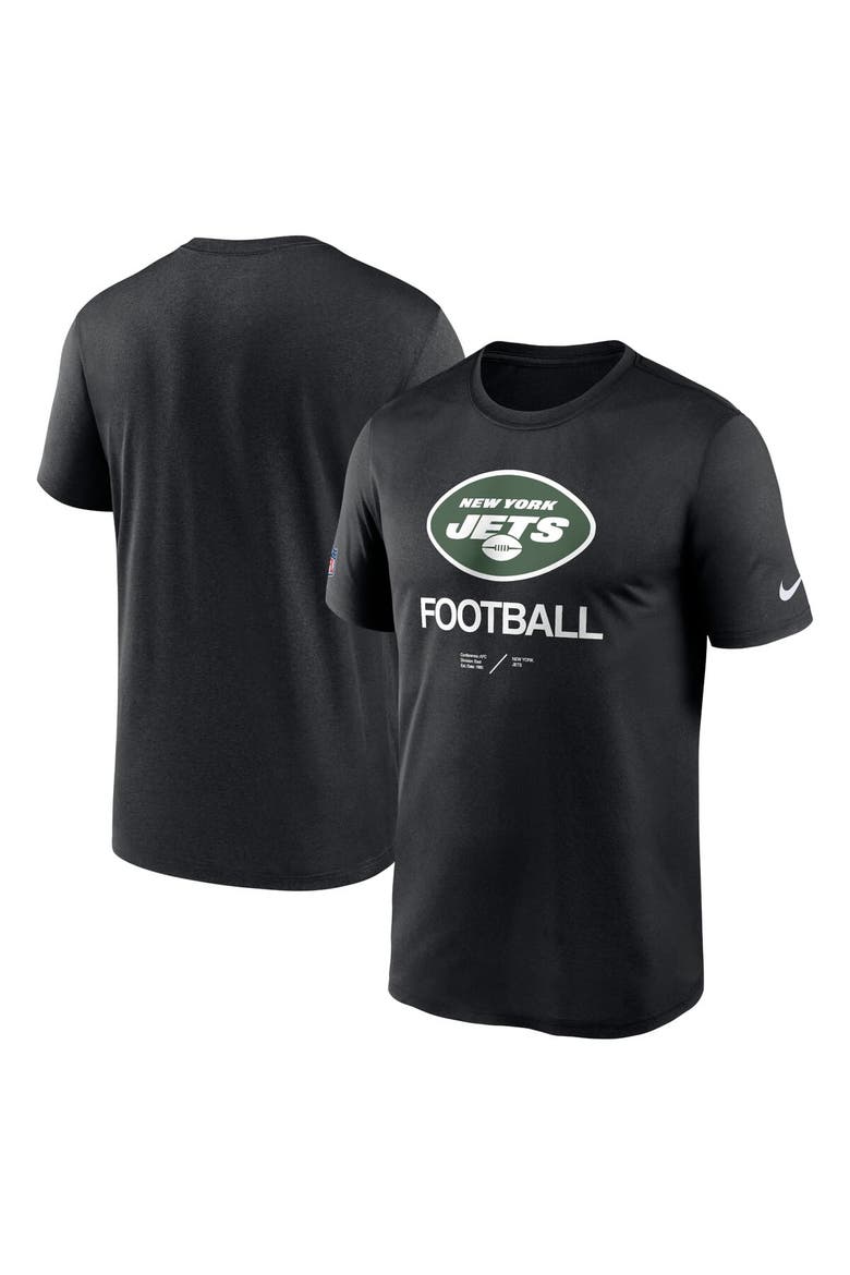 Men's Nike Black New York Jets Sideline Infograph Performance T-Shirt, Alternate, color, Black