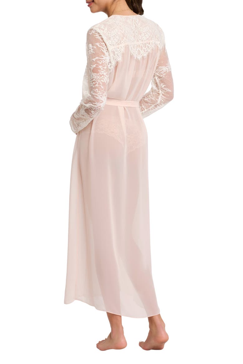 Giselle Lace & Chiffon Long Robe, Alternate, color, BLUSH