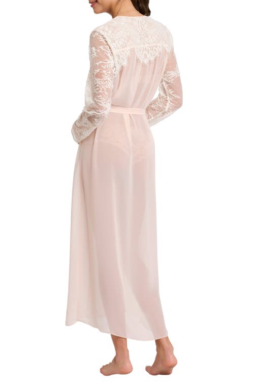 Rya Collection Giselle Lace & Chiffon Long Robe In Blush