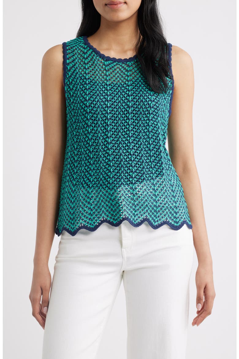 Open Stitch Sweater Tank, Main, color, KELLY