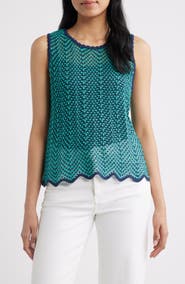 CITY BLUES Open Stitch Sweater Tank