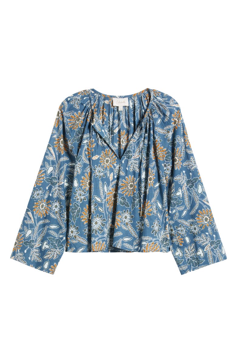 Cleobella Allison Print Tie Neck Organic Cotton Top, Alternate, color,