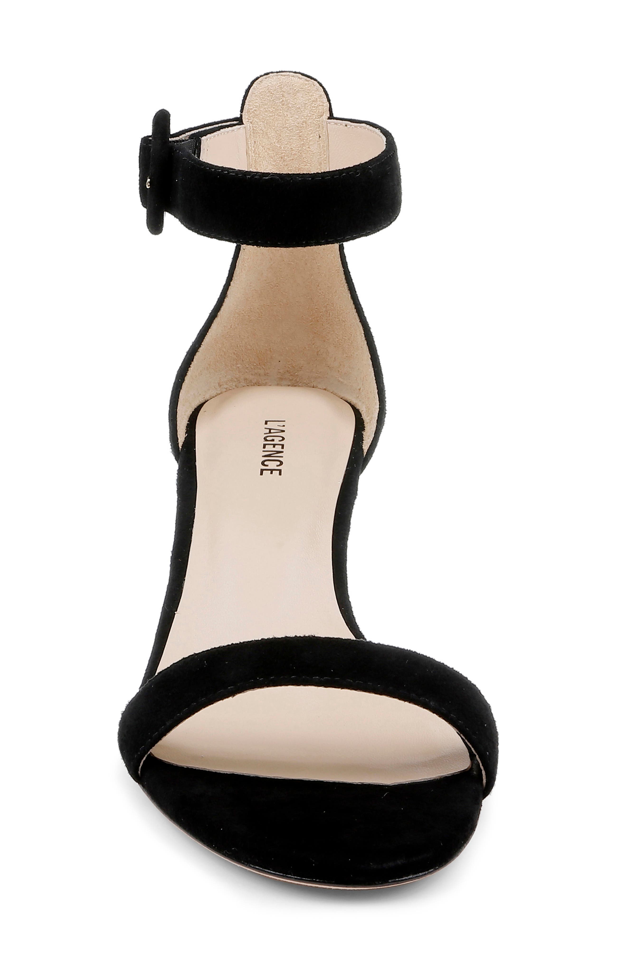 L
AGENCE Andelle II Ankle Strap Sandal, Alternate, color, Black Suede
