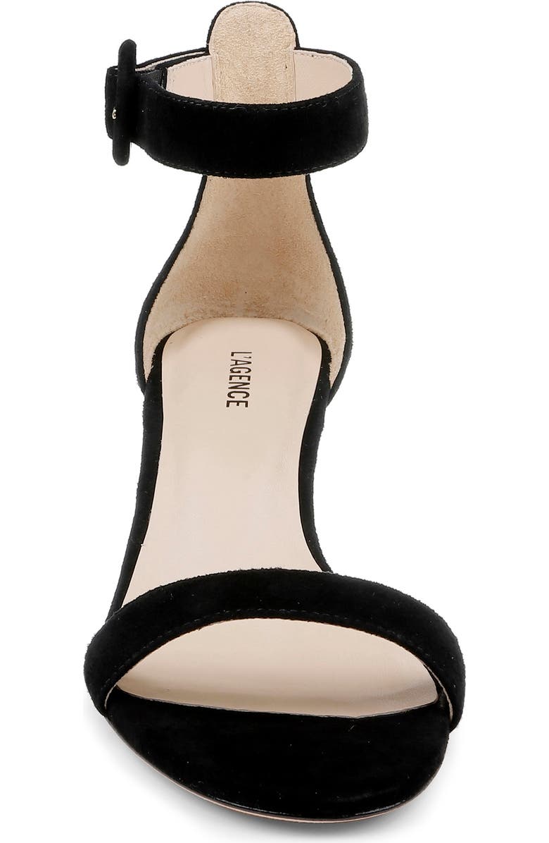 L
AGENCE Andelle II Ankle Strap Sandal, Alternate, color, Black Suede