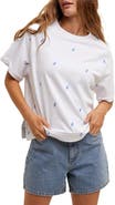WISHLIST Star Embroidered Boxy Knit T-Shirt