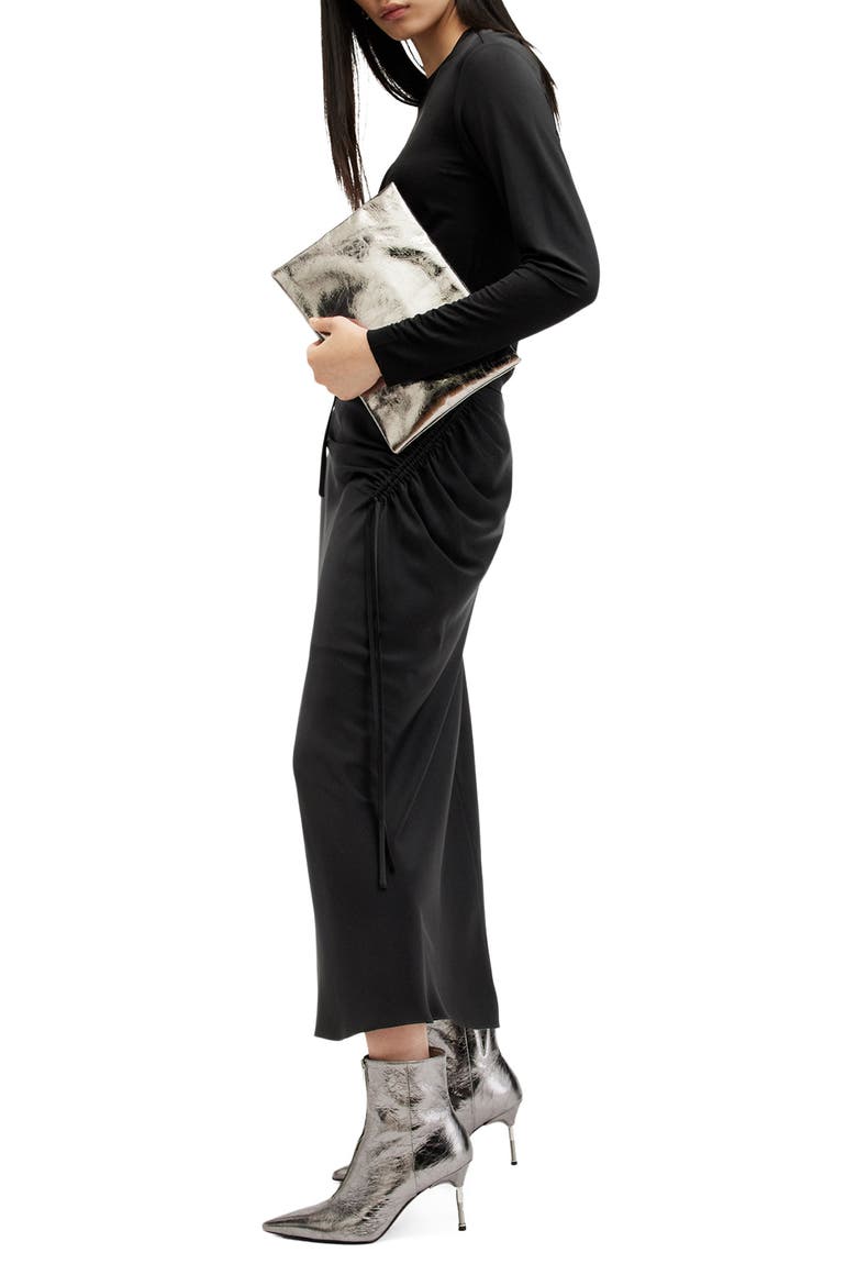 Alexia Ruched Skirt, Alternate, color, BLACK